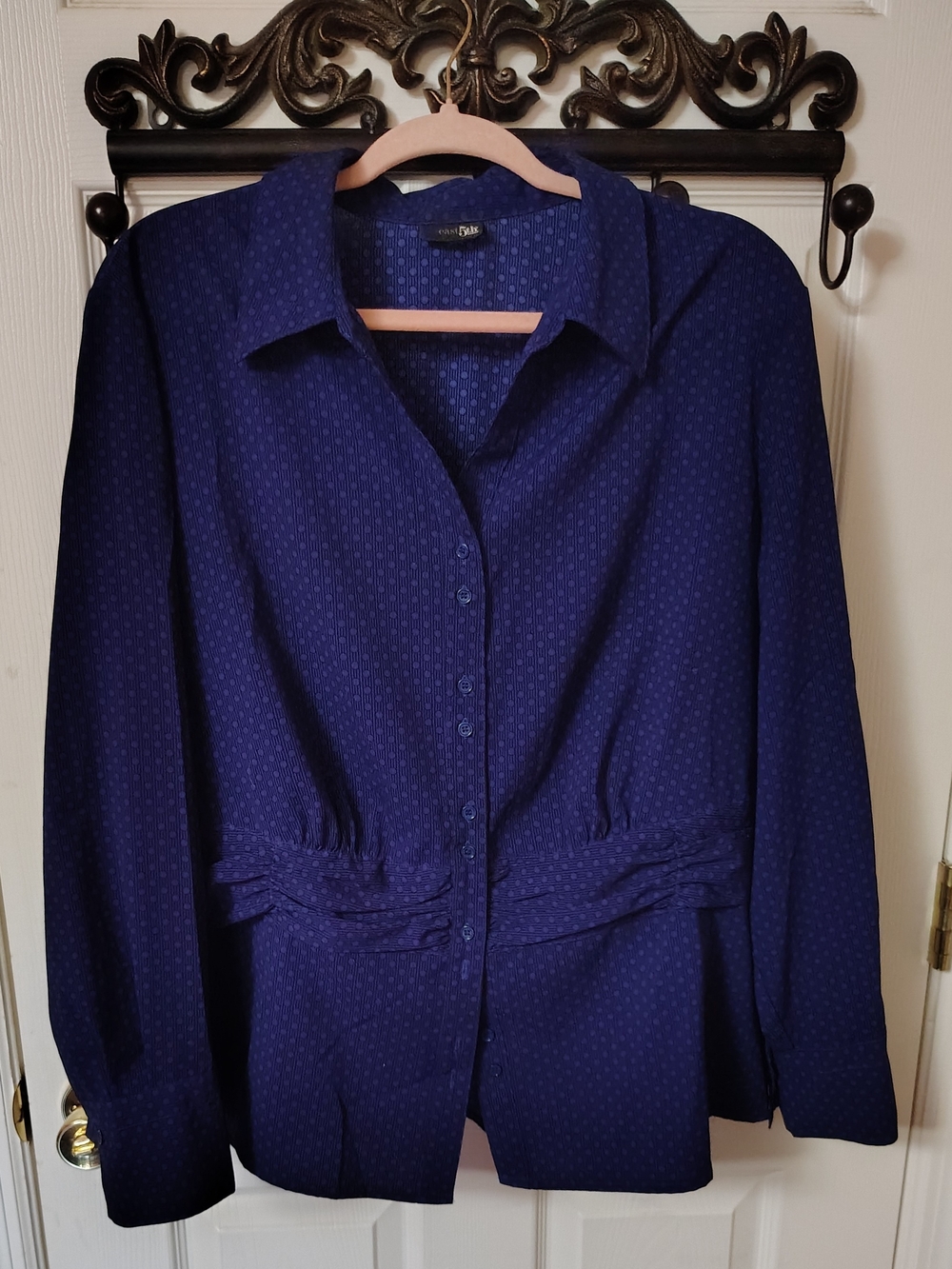 East 5th Deep Purple Button-Front Blouse